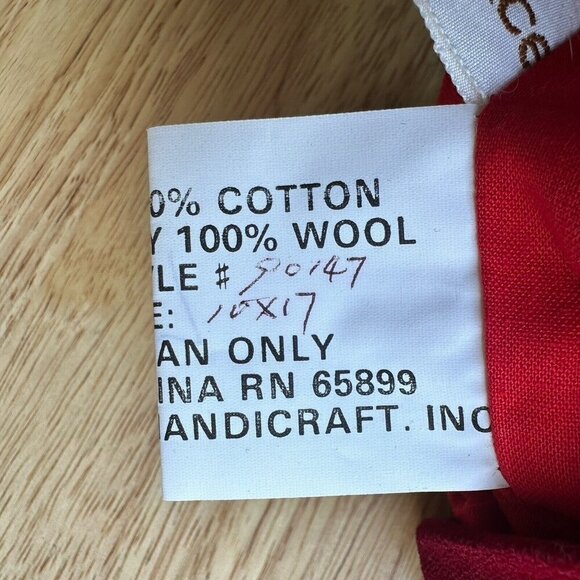 VTG 1991 100% Wool Needlepoint Embroidered Angel Cherub Stocking Christmas Décor - Picture 10 of 10